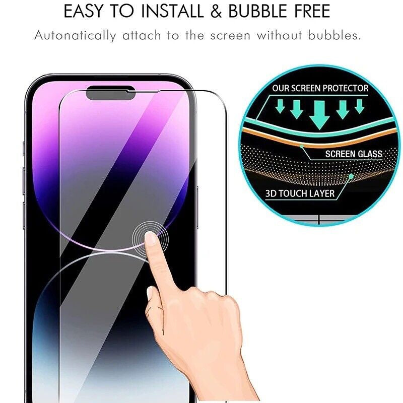 2 X Screen Protector Tempered Glas Iphone 16 16E 15 Pro Max 14 13 12 11 XR X XS