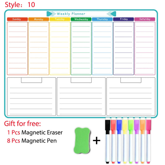 A3 Size Magnetic Monthly Weekly Planner Calendar Table Dry Erase Whiteboard Blackboard Fridge Sticker Message Board Menu