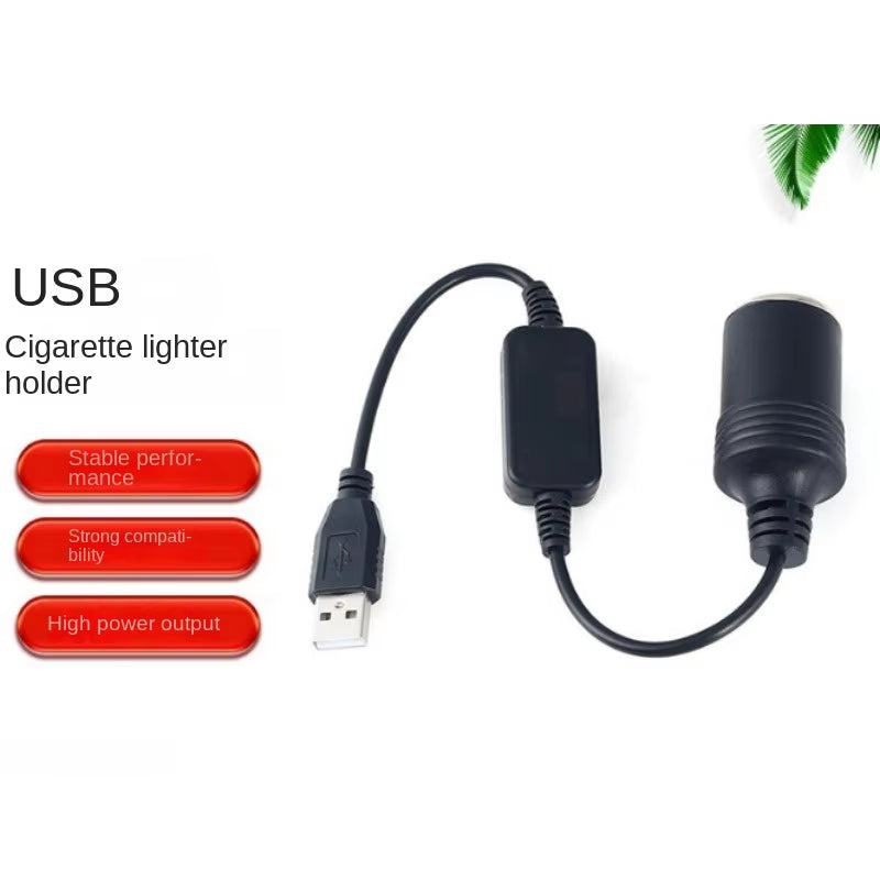 1Pc 5V 2A USB to 12V Cigarette Lighter Socket USB Male to Female Cigarette Lighter Adapter Converter Car Electronics Accessories
