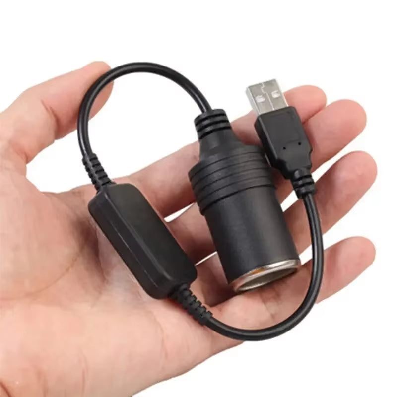 1Pc 5V 2A USB to 12V Cigarette Lighter Socket USB Male to Female Cigarette Lighter Adapter Converter Car Electronics Accessories