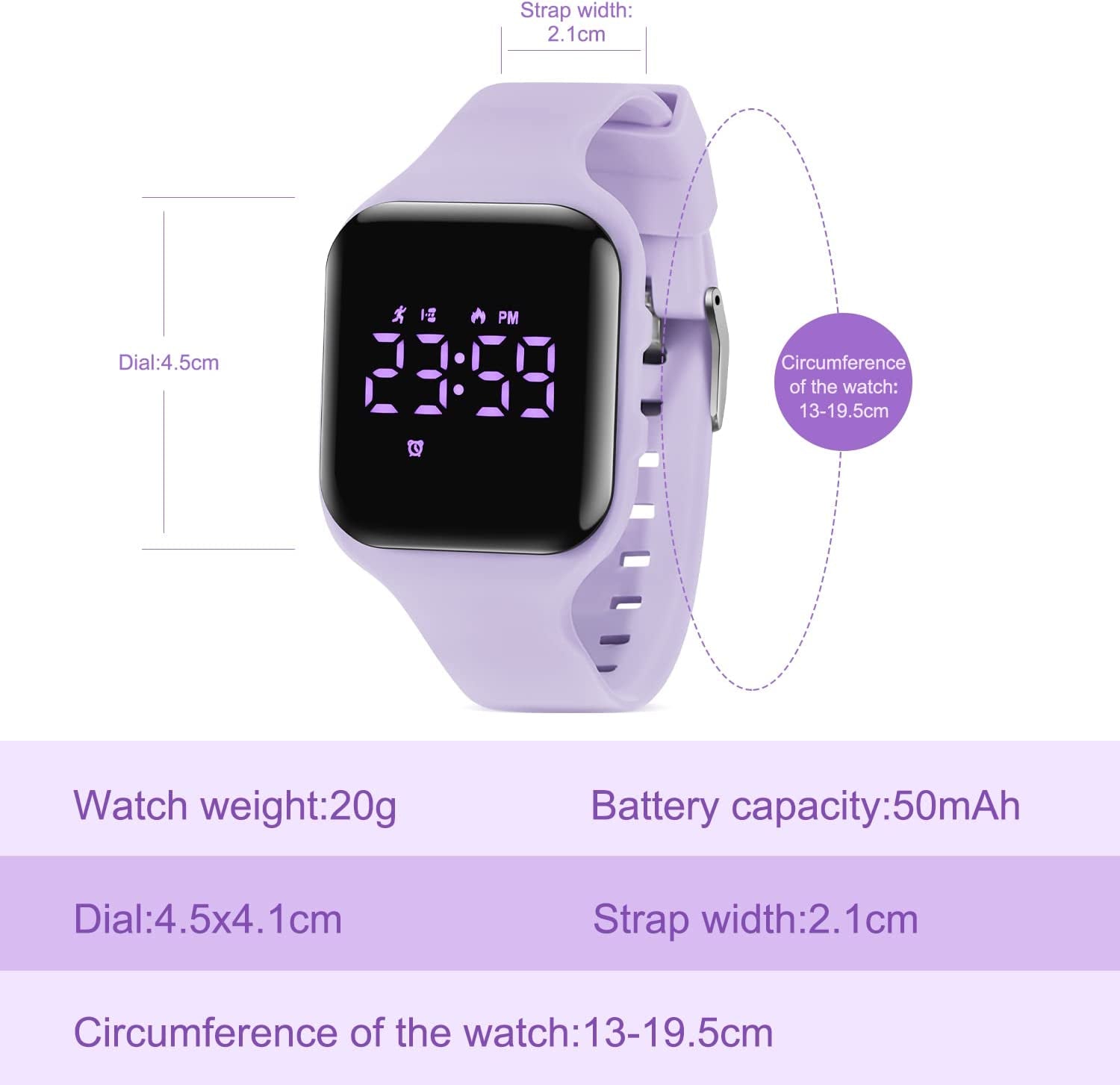 Kids Watches Digital Sport Watch for Girls Boys, Fitness Tracker with Alarm Clock, Stopwatch, No App Waterproof Watches for Teens Students Ages 5-12