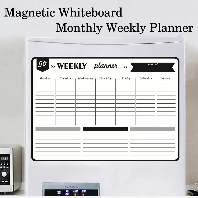 A3 Size Magnetic Monthly Weekly Planner Calendar Table Dry Erase Whiteboard Blackboard Fridge Sticker Message Board Menu